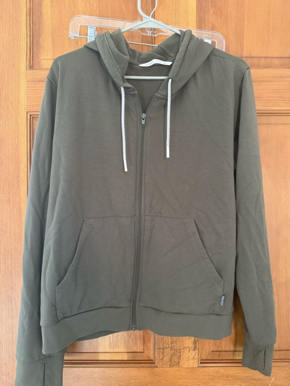Olive Green Zip-Up Hoodie Sweater